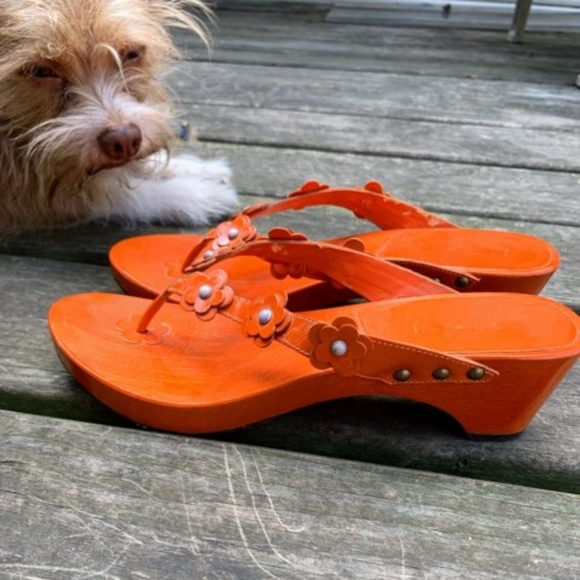 Lauren Ralph Lauren Shoes - Lauren by Ralph Lauren Sz 8 Orange Wood Sandals